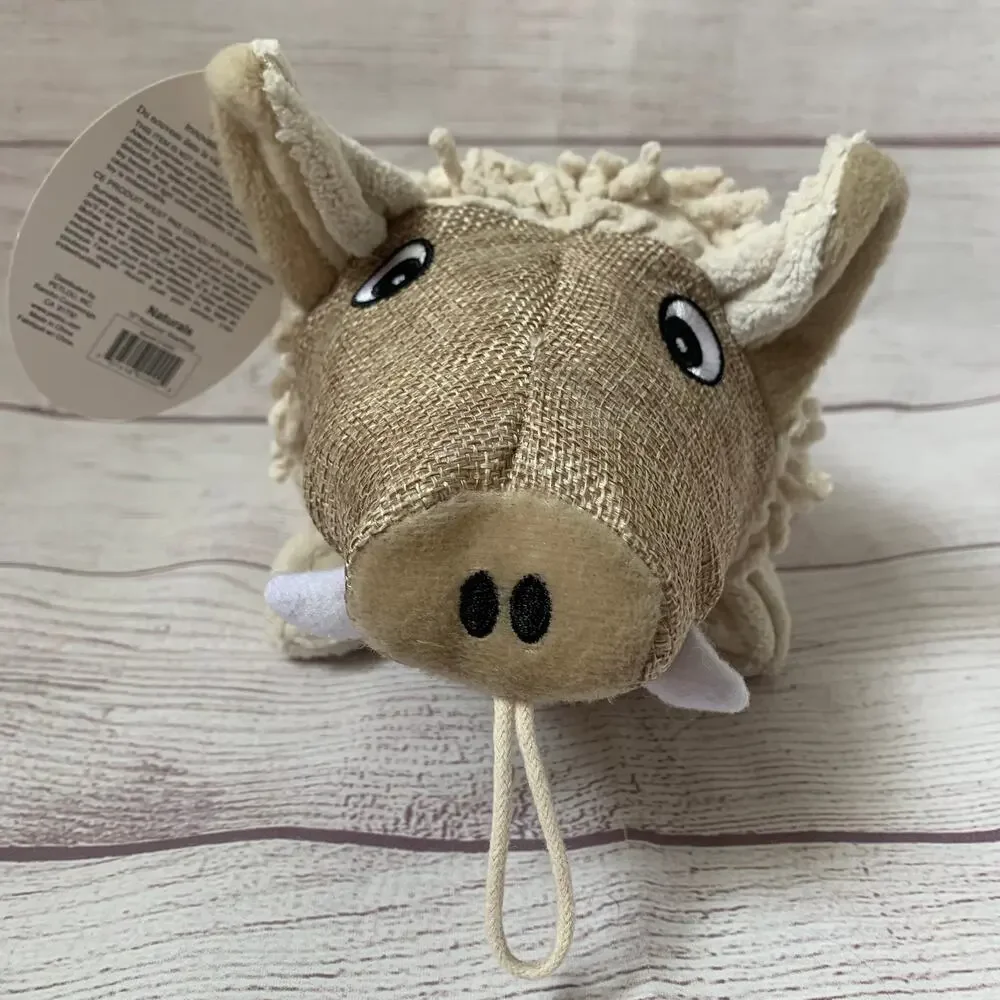 Petlou Warthog Dog Toy with Squeaker and Crinkle Ears Puppy Fetch Toss Play